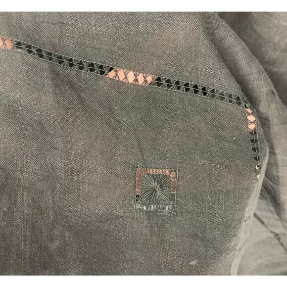 Vintage 90's David Dart Plus Sz 1X Black Linen Maxi Tank Dress Pickstitch Detail - Picture 8 of 8